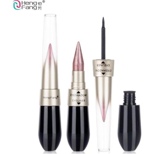 Eye Shadow Liner Double-end Waterproof Combination Black Eyeliner Easy To Wear Makeup Brand 6 Colors