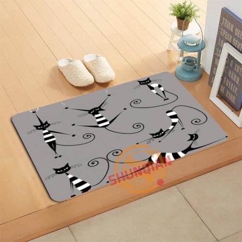 Custom Cartoon Cat Doormat Bath Mats Foot Pad Home Decor Bathroom Mats Door Mat Floor Mat A320#31