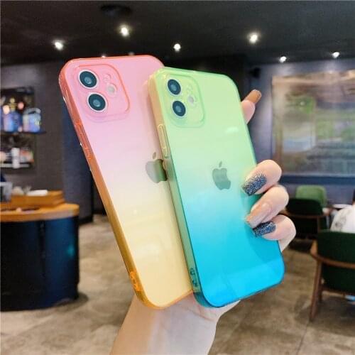 Jelly Gradient Clear Phone Case For iPhone 11 Soft Case Cover For iPhone 12 Pro Max 6 6S 7 Plus 8 Plus X XS Max XR Fundas