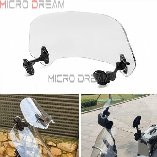 Clear Windshield Motorcycle Extension Wind Screen Spoiler Adjustable Air Flow Deflector for Triumph Aprilia Honda Yamaha Suzuki