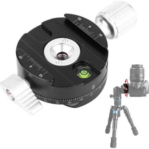 QJ-07 Aluminum Alloy 360 Degree Rotatable Panoramic Tripod Head with Scale Level 1/4 Inch Screw gimbal head ballhead Tripod Head