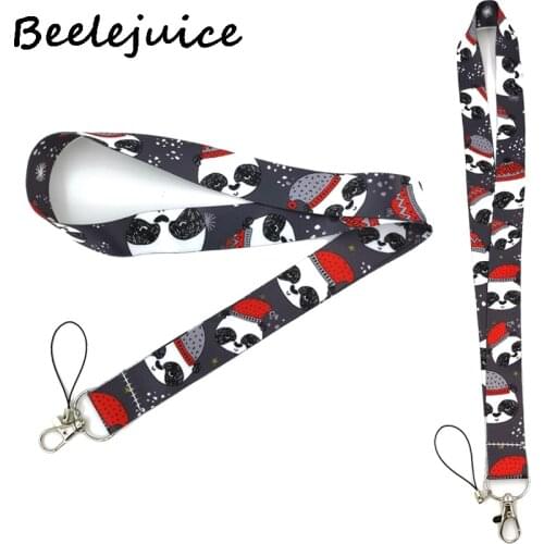 Christmas Snowman Panda Neck Strap Lanyards ID badge card holder keychain Mobile Phone Strap Gift Ribbon webbing necklace Gifts
