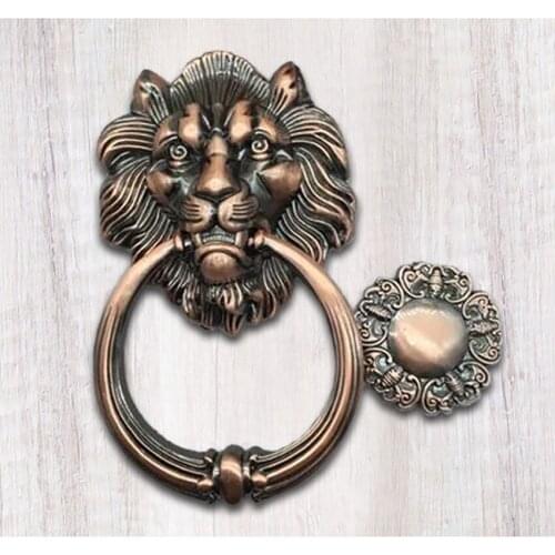 Antique Door Gate Pull Handle Ring Pull Handle Knobs for Cabinet Drawer Dresser Cupboard Wardrobe, Zinc Alloy, Green/ Red Bronze