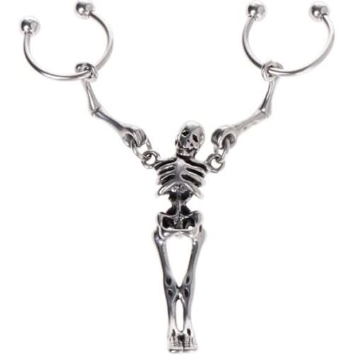 1pc Punk Earrings Skull European Jewelry Stylish Fashion Vintage Charms Women Men Ring Decoration Accessories