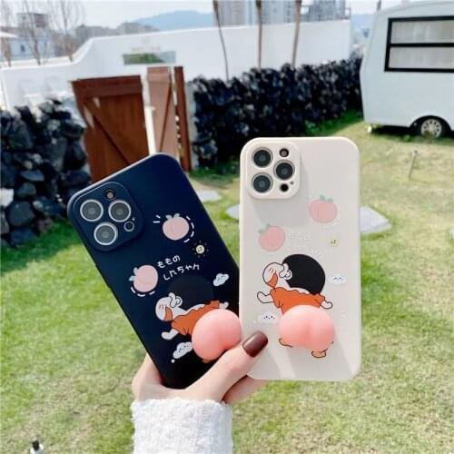 3D Cartoon Silicone Phone Case for HUAWEI MATE 40 MATE 30PRO MATE20 Shin Decompress Pinch Peach Arse Soft