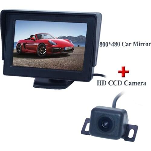 High Resolution 4.3" Color TFT LCD Folding Car Parking Assistance Monitors DC 12V Foldable Car Monitor With Rear View Camera