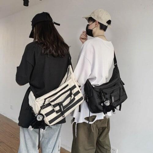 Weysfor Men Women Nylon Shoulder Bag Fashion Casual Multi-Capacity Women Sling Cross Body Military Messenger Bag Male Briefcase