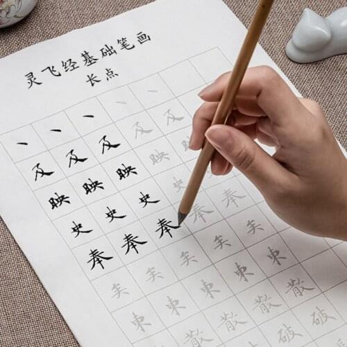 Tang Small Regular Script Calligraphy Copybook Set Chinese Ling Fei Jing Brush Copybook Basic Strokes Example Word Copy Practice