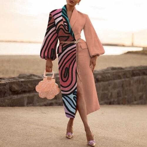 Vintage Turn-down Collar Long Cardigan Jackets Women Autumn Lantern Long Sleeve Pocket Outwear 2021 Winter Blend Wool Coat Tops