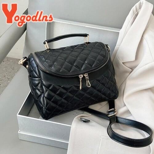 Yogodlns Luxury Soft PU Leather Crossbody Bag Female New Trendy Shoulder Bag Designer Bucket Bag Big Capacity Messenger Handbags