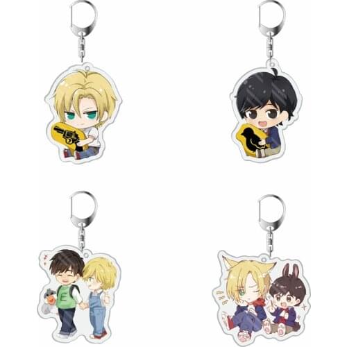 1 Pcs New Japan Anime Banana Fish Keychains Ash Lynx Okumura Eiji Cosplay Acrylic Pendant Keyrings Collection Gift Figure Toys