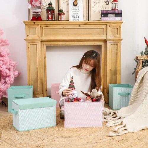 [1-Foldable Storage Bin Rectangular Basket with Handles Collapsible Organizer Bin for Shelf Closet Nursery Home Office