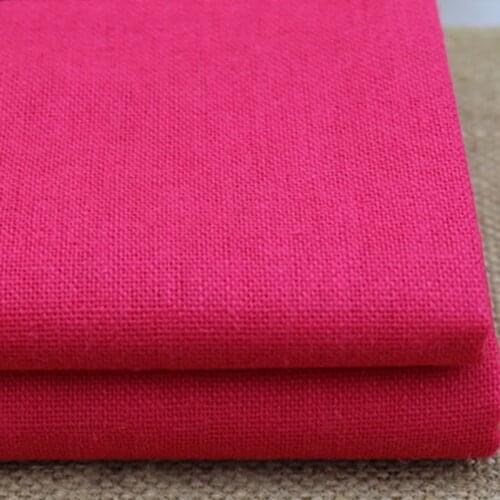 100*140cm Plain Dyed Rose Pink Dress Fabric Linen Cotton
