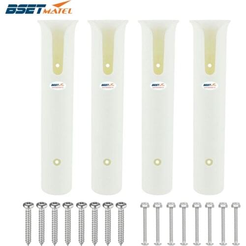 4 Pieces BSET MATEL White plastic fishing rod holders racks sockets for boat marine fishing box kayak boat yacht
