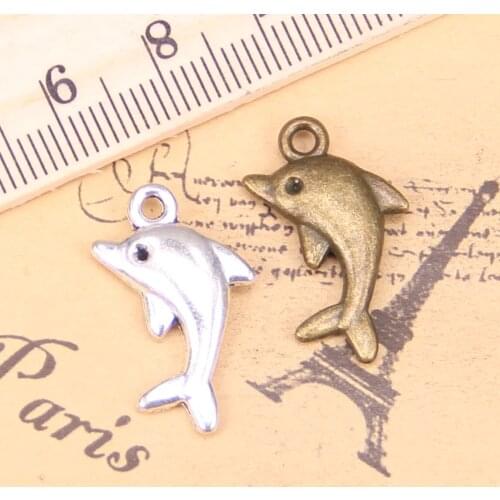14pcs Charms lovely dolphin 23x13mm Antique Pendants,Vintage Tibetan Silver Jewelry,DIY for bracelet necklace