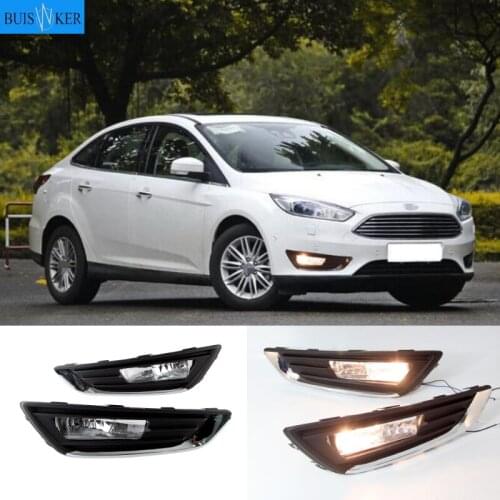 Car Front Bumper Fog Light Assembly Lampshade H11 Bulb Harness Wire Bracket Cover For Ford Focus Mk3 2015 2016 2017 2018