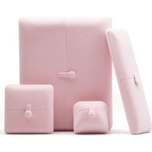 High Quality Pink Velvet Jewelry Gift Box Ring Pendant Necklace Bangle Display Storage Box