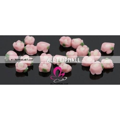 DHL Free Shiiping Mix 3D ceramic flower 2000pcs 3D polymer clay flower For Nail Art Decoration