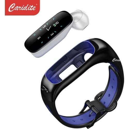 Caridite Original Tws Wireless Bluetooth Earphone Portable Smart Wristband Wireless Headphones 2 In1 Watch Storage Charger