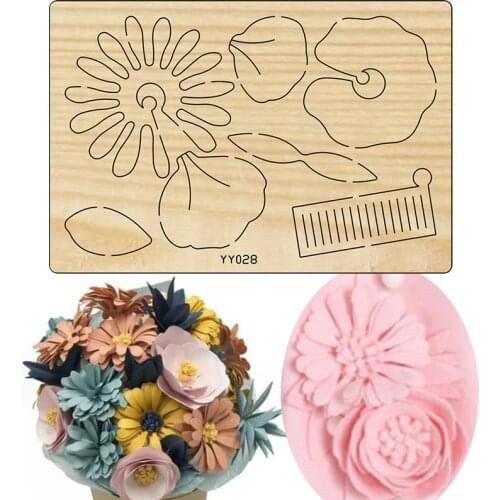 Decorative flower wooden dies Suitable for common die cutting machines on the marketLarge Die Cut, Bundle of Flowers