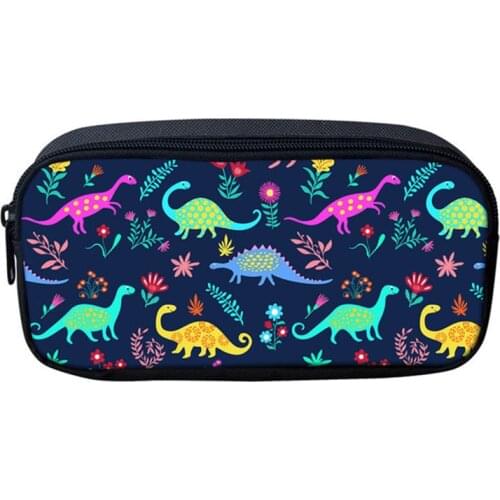 HaoYun Kids Pencil Case Cartoon Dinosaur Pattern Students Stationery Box 3D Prints Childrens School Pen Bags Girls Beautician