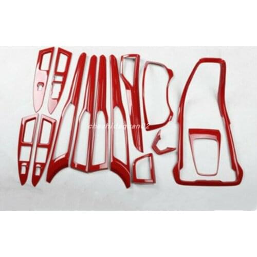 For Ford Fusion Mondeo 2013 2014 2015 2016 High quality Red Carbon fiber Car Interior kit Cover Trim