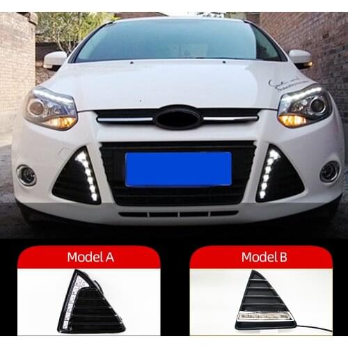 CSCSNL 1 Pair for Ford Focus 3 MK3 2012 2013 2014 2015 DRL Daytime Running Lights 12V LED Daylight Fog lamp waterproof