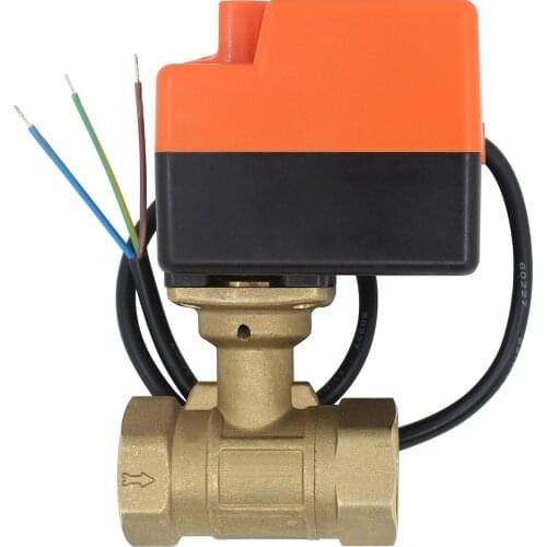 AC24 V 2 Way Valve motorised or Manual electric ball Valve 3/4 1 1-1/4 1-1/2 2 inch Brass electrovalve