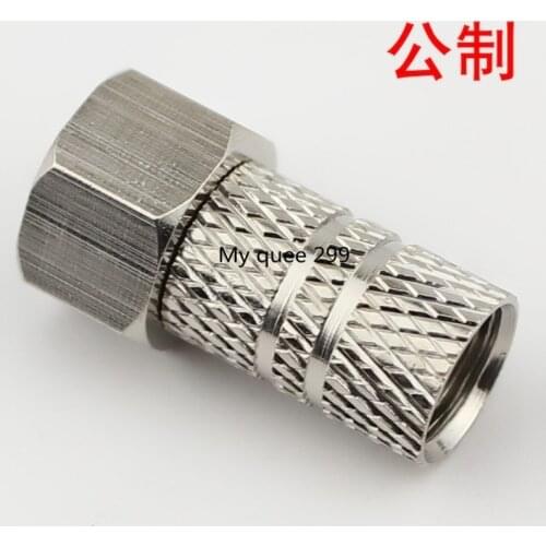 Cable TV connector F head metric SYWV75-5 2 shield screw connector free tool self - tightening F head