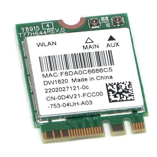 Card for Dell Wireless 1820 DW1820 WLAN WiFi 802.11AC + BT 4.1 M.2 WIFI CARD D4V21
