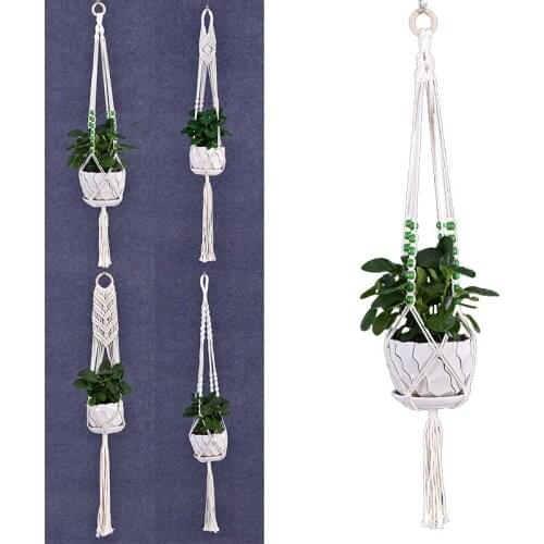 Flower Pot Bracket Hanging Basket Flower Pot Net Pocket Sling Planter Hanging Rope Basket indoor outdoor cotton rope flowerpot
