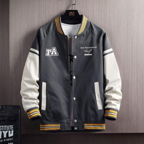 Hip Hop Baseball Jacket Men Jackets Letter Print Streetwear Fashion Vintage Cardigan Coat Outerwear Spring Autumn
