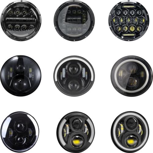 7 Inch Motorcycles LED Headlights H4 High Low Beam Running Lights 6000K For motor Chopper Jeep Wrangler Offroad Light