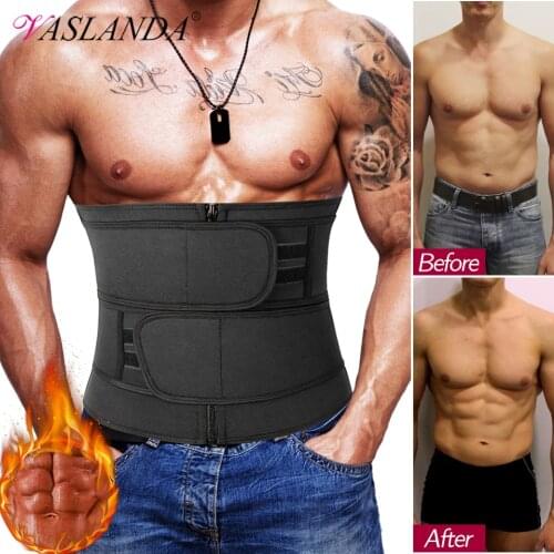 Men Waist Trainer Corsets Slimming Body Shaper Fitness Trimmer Belt Sauna Sweat Fat Burner Workout Cincher Compression Shapewear