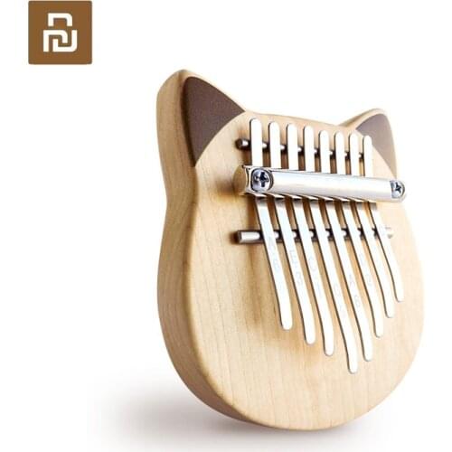 Youpin Vvave 8 Key Cat Kalimba Birch Material Thumb Piano Musical Instrument With Learning Book Tune Hammer