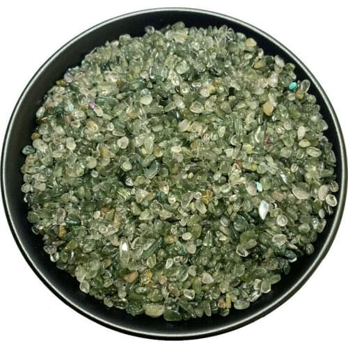 50g Natural Green Quartz Rutilated Gravel Stone Crystal Hair Quartz Specimen E27 Natural Stones and Minerals