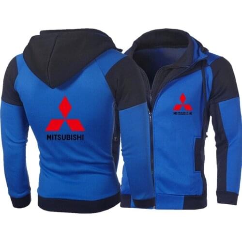 New Spring Autumn Mitsubishi Logo Men Fashion Outwear Jacket Zipper Hooded Casual Harajuku High Quality Hoody 4 Colors G