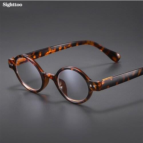 Sighttoo Spring Hinges with Wood-look Presbyopic Glasses Eyewear Plastic Frame Fsahionable Round Male And Lady Reading Glasses
