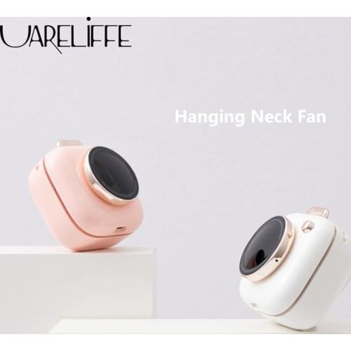 Uareliffe Hanging Neck Fan Mini Cute Pocket Camera Fans Rechargeable Air Cooler Mute 3 Speed Portable Waist Fan For Outdoor