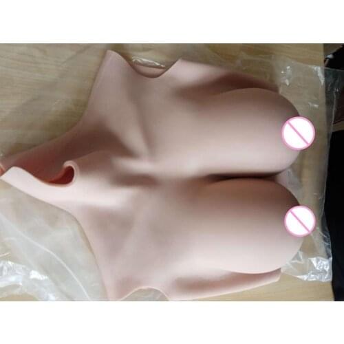 Realistic Silicone Breast Forms G CUP Short High Collar Neck Fake Artificial Boob Crossdresser Shemale Transgender Drag Queen 4G