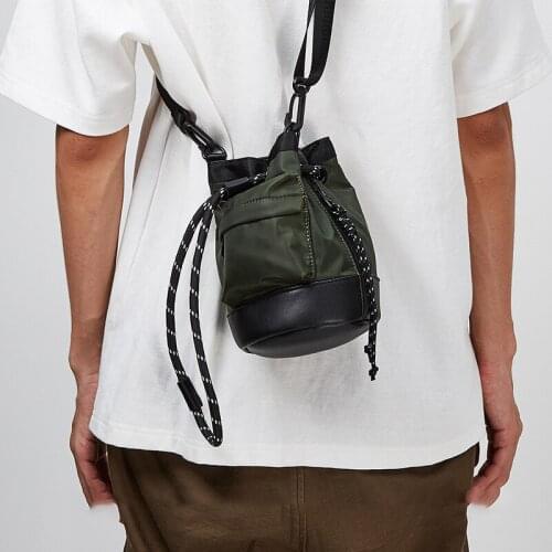 YoReAi 2021 Mens New Drawstring Mini Hip Hop Bucket Bags Nylon Trend Shoulder Pack Fashion Cool Crossbody Fanny Bag Unisex