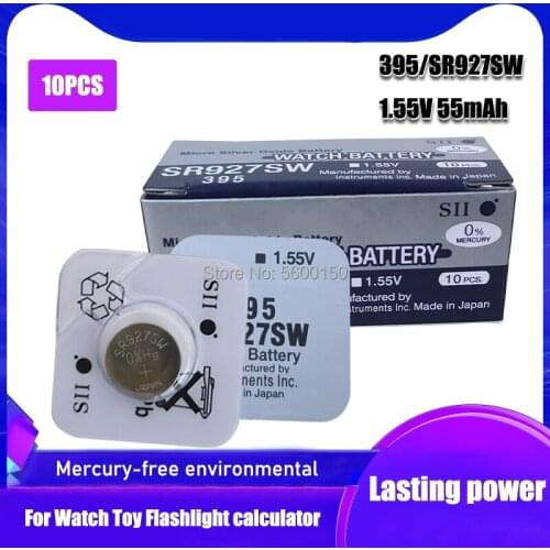 10pcs FOR SEIZAIKEN LONG LASTING 395 SR927SW LR57 LR927 AG7 Watch Battery Button Coin Cell Japan Made 100% Original