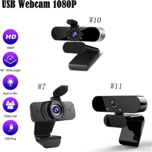 W7 W10 USB Webcam 2M 1080P HD Web Camera With Lens Cover For Online Live Video Conference Calling for Computer Desktop Laptop