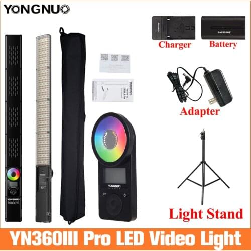 Yongnuo YN360 III Pro LED Video Light 3200K-5600K RGB Photo Light Light for Video Recording with Light Stand