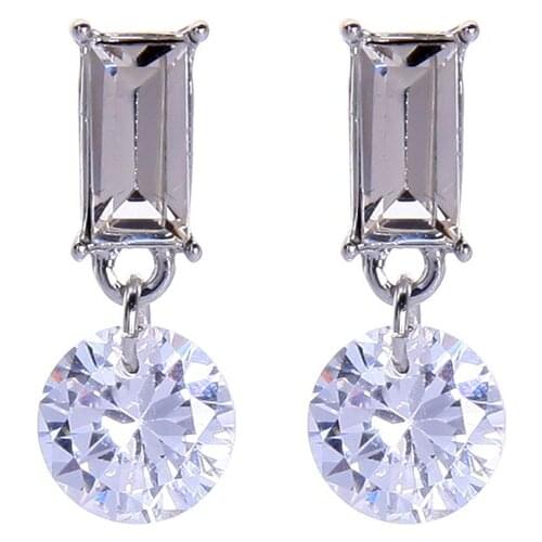 Fashion Style 2020 Spring Summer Style Zircon Pendant White Black Color Dangle French Wire Earrings For Women New