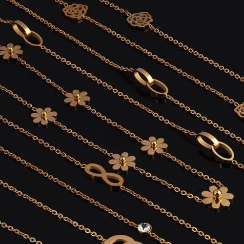 Fashion Long Necklace Women Stainless Steel Necklace For Women gold Necklace For Women Sweater Chain Necklace Jewelry Wholesale