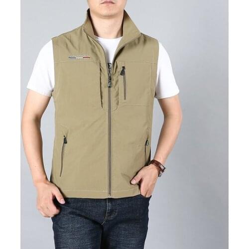Mens Vests Mens Fashion Summer Sleeveless Vest Coat Spring Autumn Casual Travels Vest Outdoors Thin Vests Waistcoat Male Tops