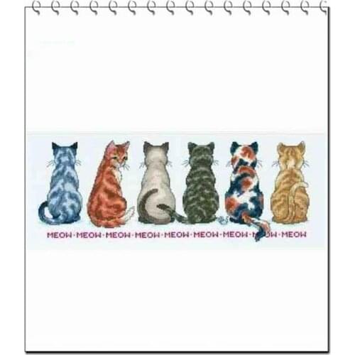 04769 - the back of a row of cats Cross Stitch Kit Package Greeting Needlework Counted Cross-Stitching Kits New Style Counted