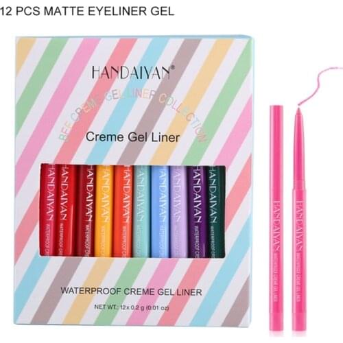 12 Colors Matte Colorful Eyeliner Gel Professional Long-lasting Waterproof Q81B