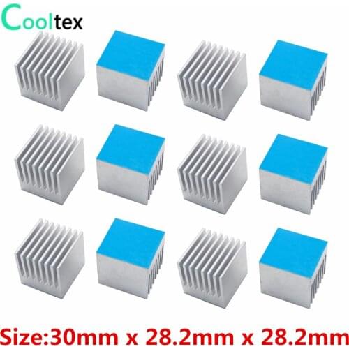 20pcs 30x28.2x28.2mm Aluminum Heatsink for Electronic Chip IC MOS Cooling With Thermal Conductive Tape
